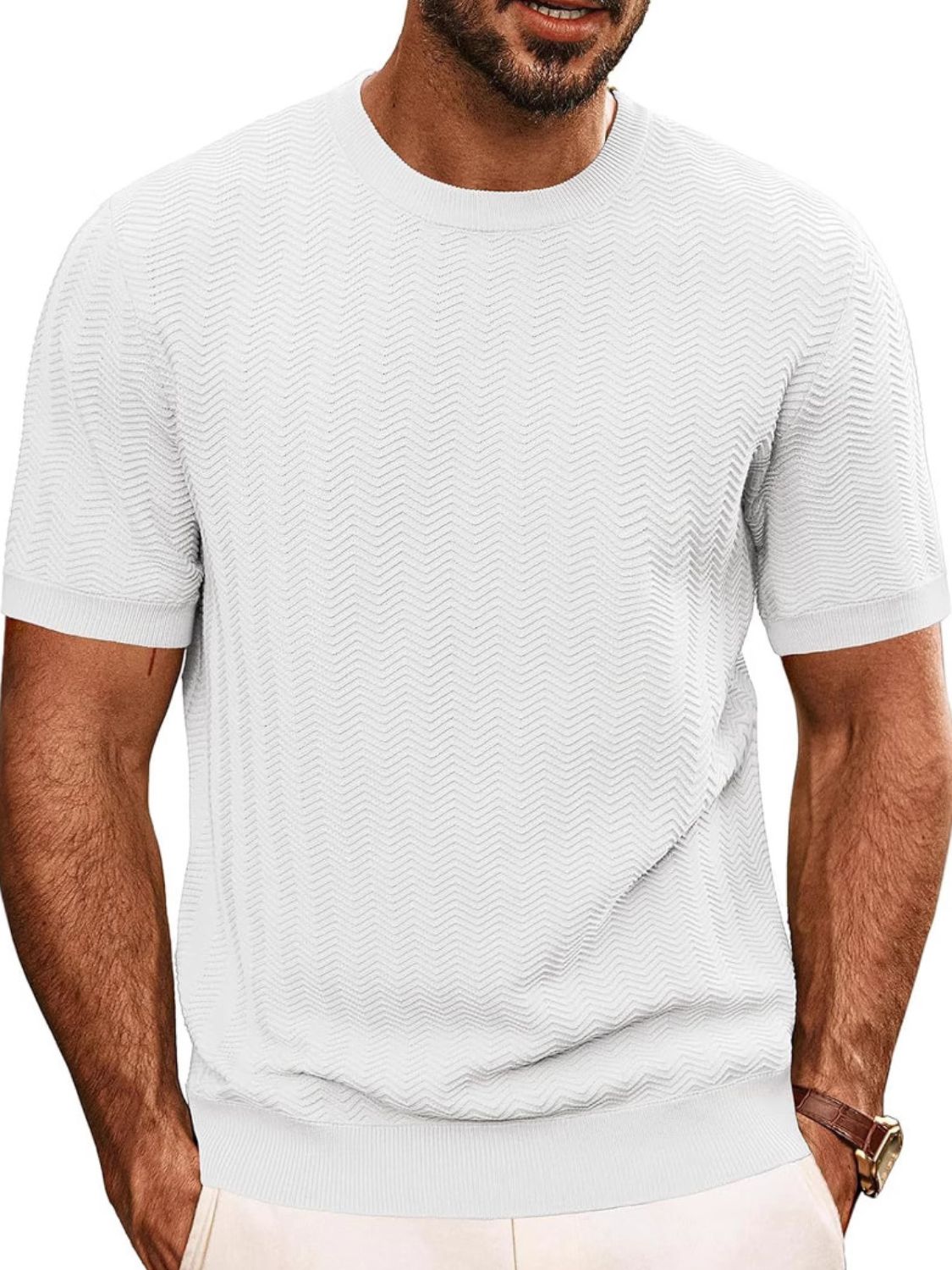 Men's Full Size Round Neck Short Sleeve T-Shirt Plus Size - Clothes For Her Online Store