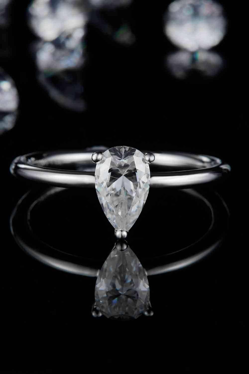 1 Carat Moissanite 925 Sterling Silver Solitaire Ring - Clothes For Her Online Store