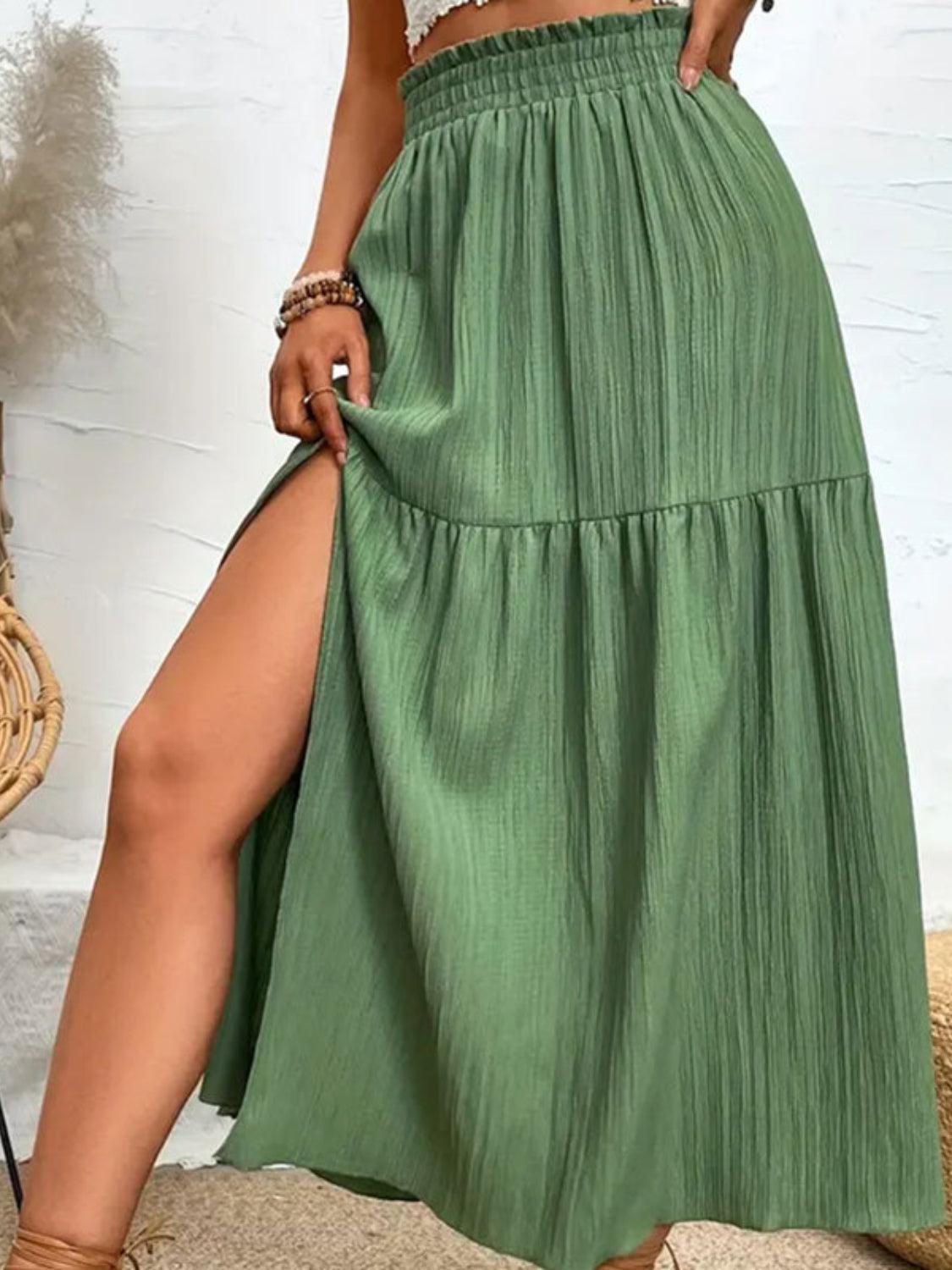 Frill Slit Skirt - Clothes For Her Online Store