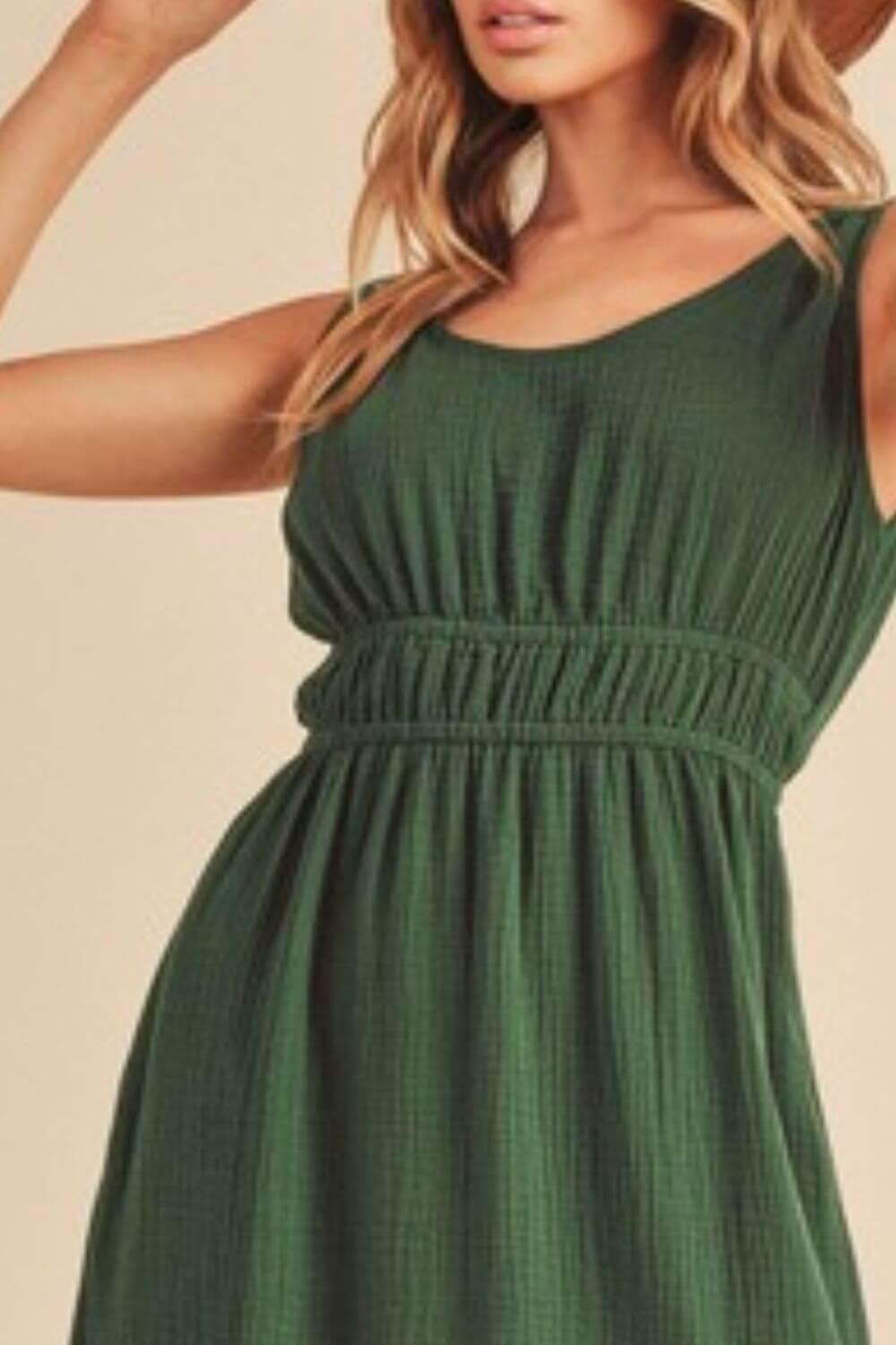 Aemi + Co Side Slit Round Neck Sleeveless Tank Dress - Clothes For Her Online Store