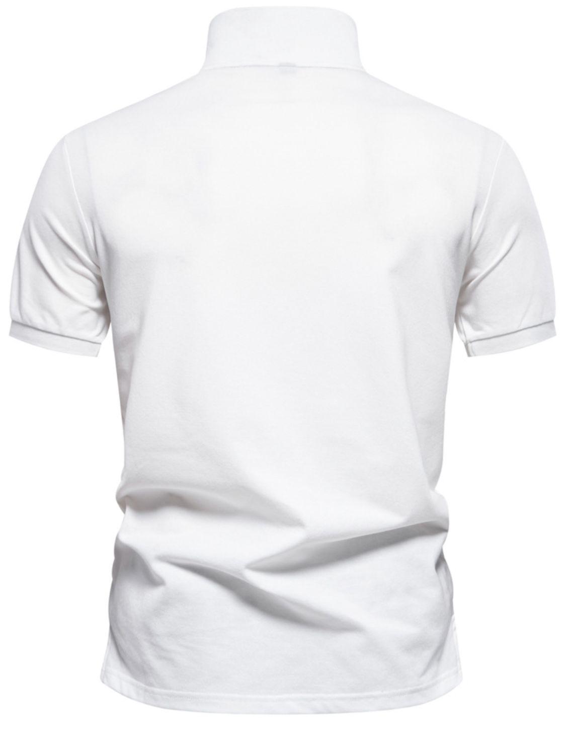 Men's Printed Collared Neck Short Sleeve Polo - Clothes For Her Online Store