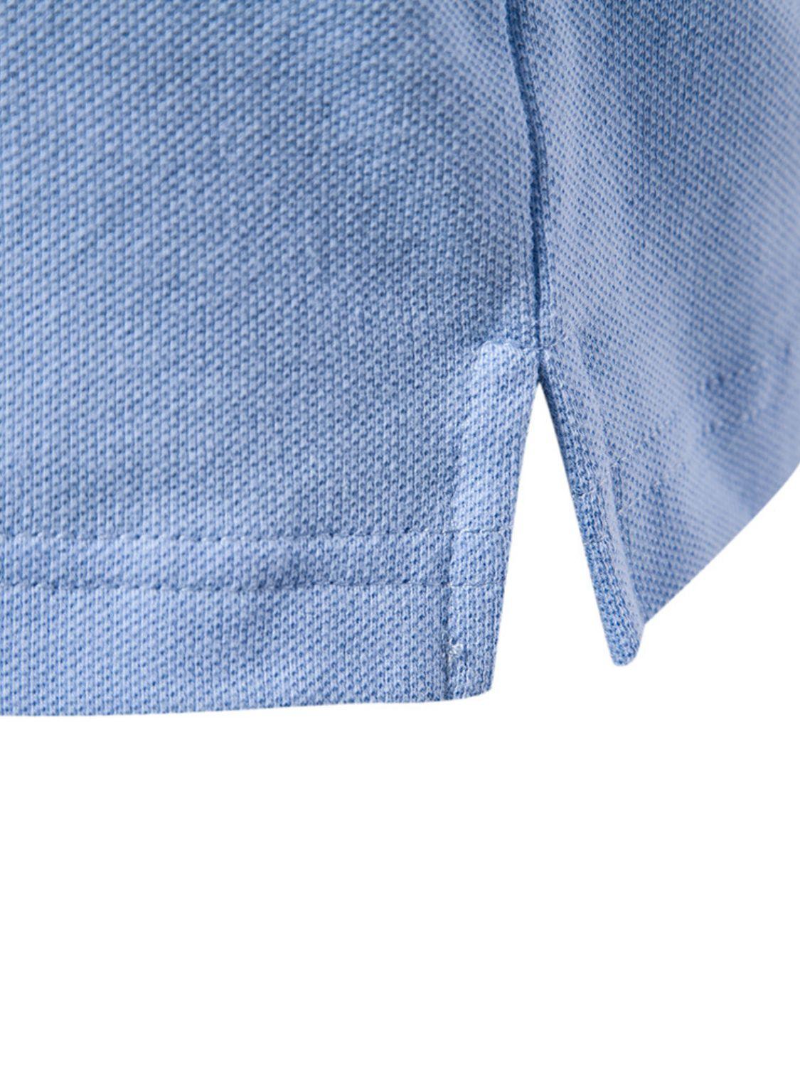 Men's Embroidered Striped Short Sleeve Polo - Clothes For Her Online Store