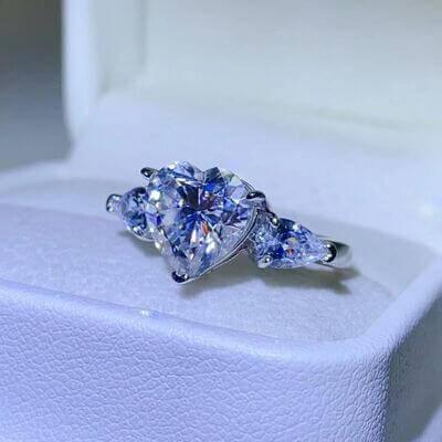 3 Carat Moissanite 925 Sterling Silver Ring - Clothes For Her Online Store