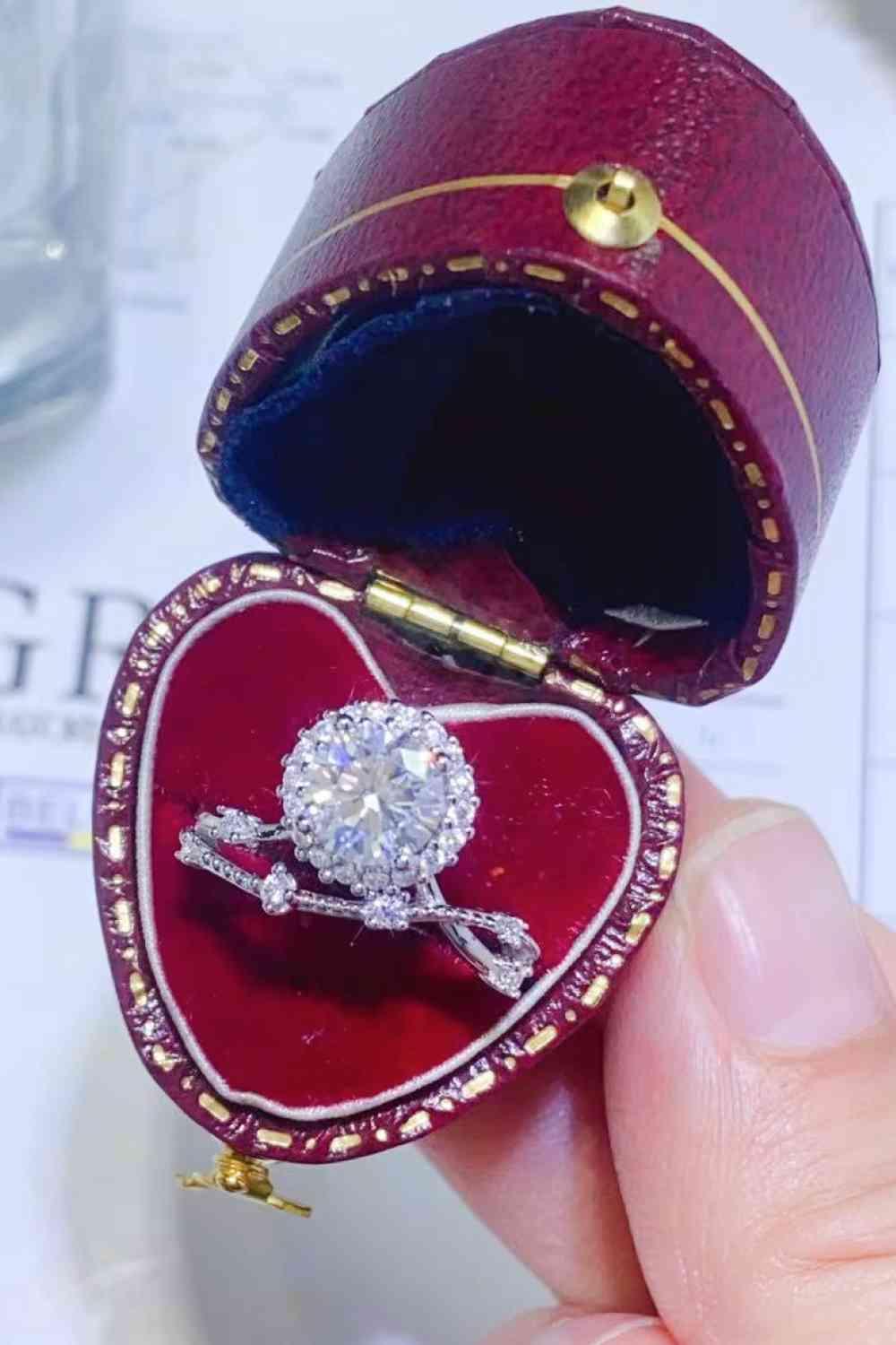 1 Carat Moissanite Platinum-Plated Ring - Clothes For Her Online Store