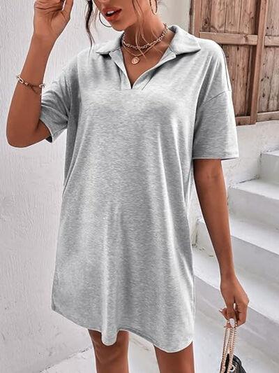 Johnny Collar Short Sleeve Polo Dress - Clothes For Her Online Store