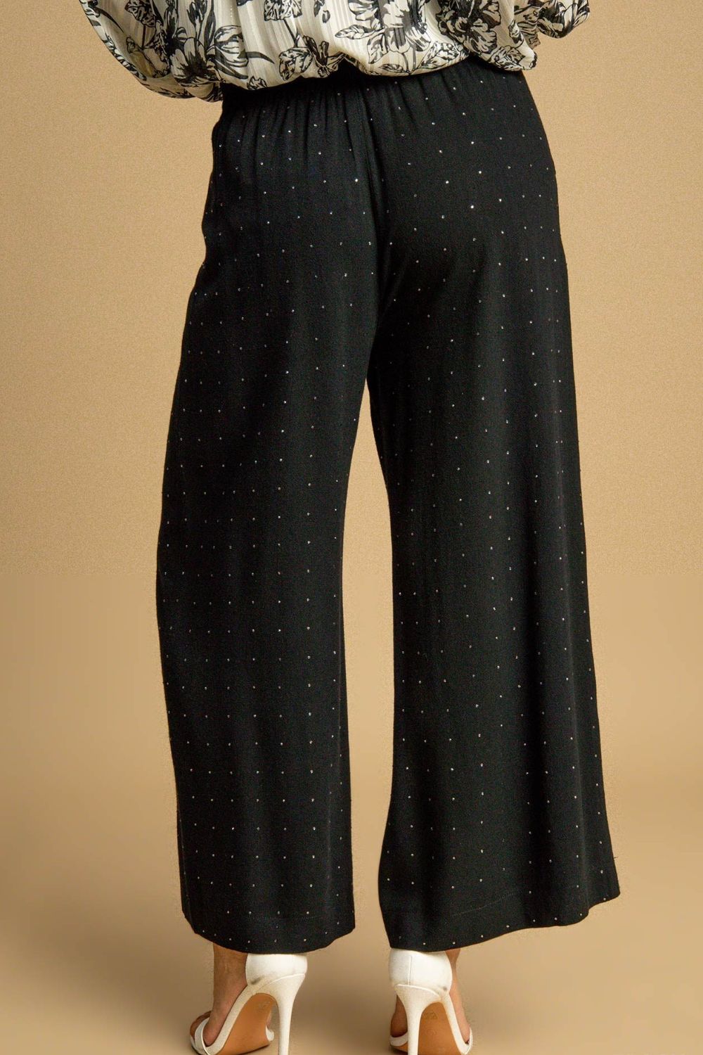 Umgee Full Size High Waisted Embellished Linen Pants Plus Size - Clothes For Her Online Store