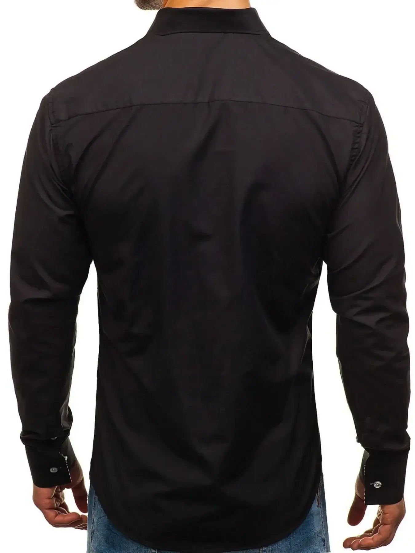 Men's Button-Down Shirt with Striped Detail