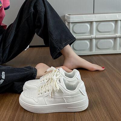 Lace Up Round Toe Platform Sneakers - Clothes For Her Online Store