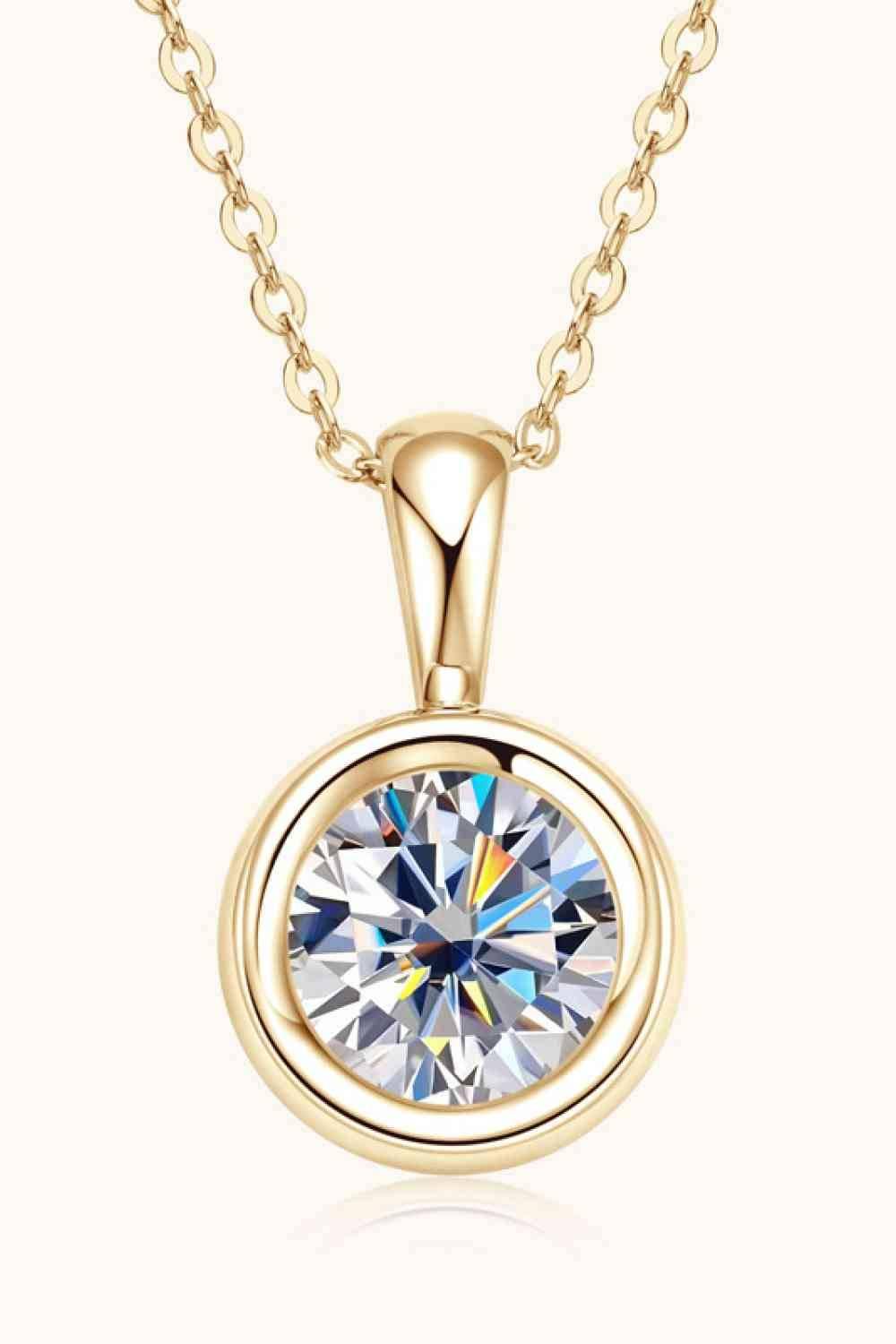 2 Carat Moissanite 925 Sterling Silver Necklace - Clothes For Her Online Store
