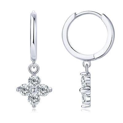 925 Sterling Silver Moissanite Hoop Drop Earrings - Clothes For Her Online Store