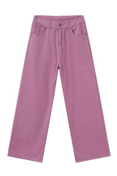 Wide Leg Jeans with Pockets - Clothes For Her Online Store