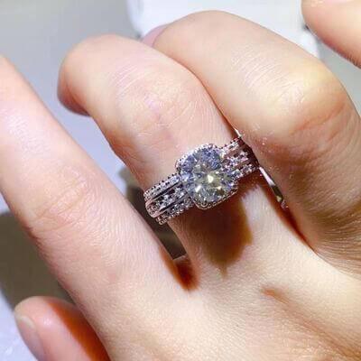 2 Carat Moissanite 925 Sterling Silver Ring - Clothes For Her Online Store