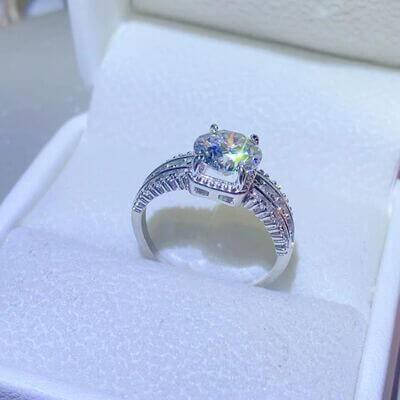2 Carat Moissanite 925 Sterling Silver Ring - Clothes For Her Online Store