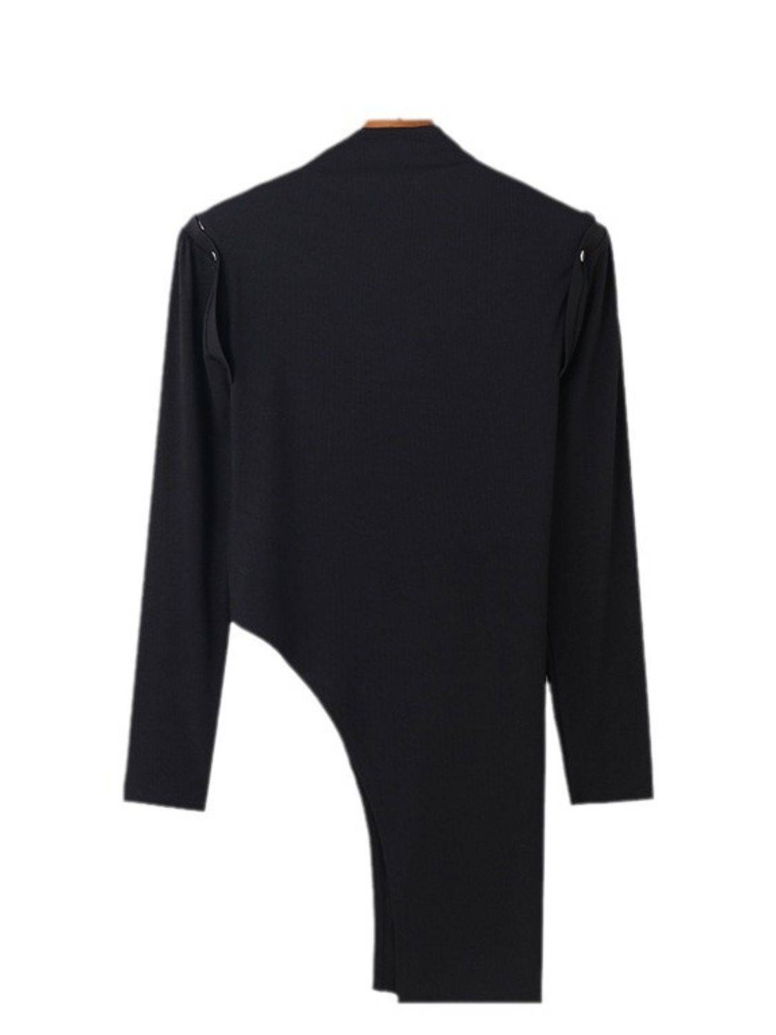 Men's Asymmetrical Mock Neck Cold Shoulder Top
