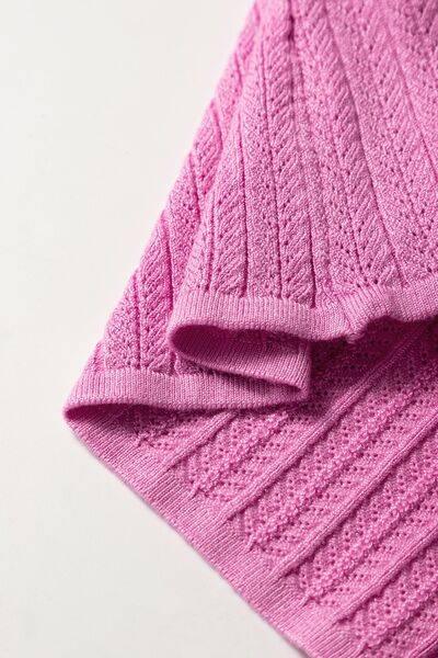 Textured Square Neck Half Sleeve Top - Clothes For Her Online Store