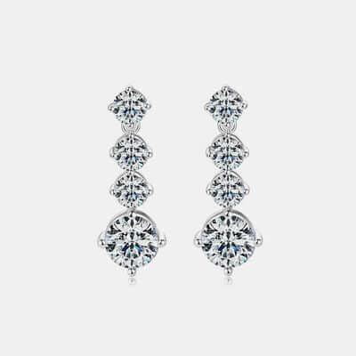 4 Carat Moissanite 925 Sterling Silver Earrings - Clothes For Her Online Store