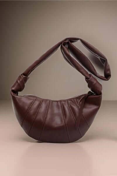 Zenana Vegan Leather Croissant Crossbody Bag - Clothes For Her Online Store