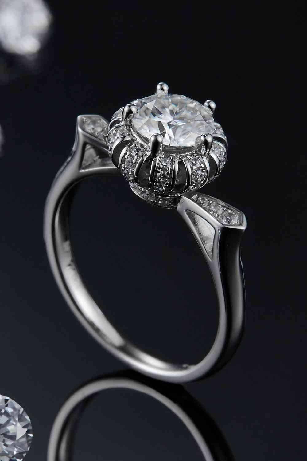 1 Carat Moissanite 925 Sterling Silver Ring - Clothes For Her Online Store
