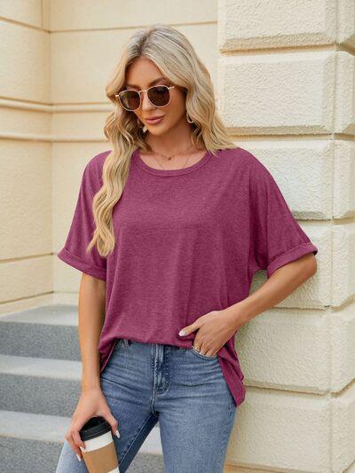 Florira Round Neck Half Sleeve T-Shirt - Clothes For Her Online Store