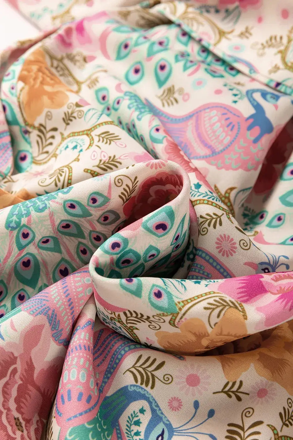 Printed Notched Lantern Sleeve Dress