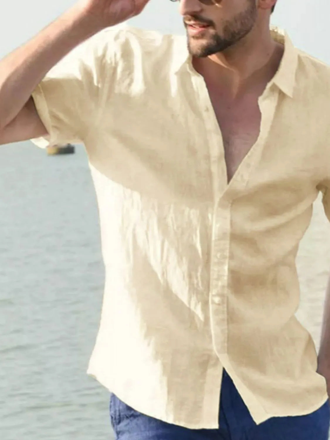 Men's Full Size Button Up Short Sleeve Shirt Plus Size