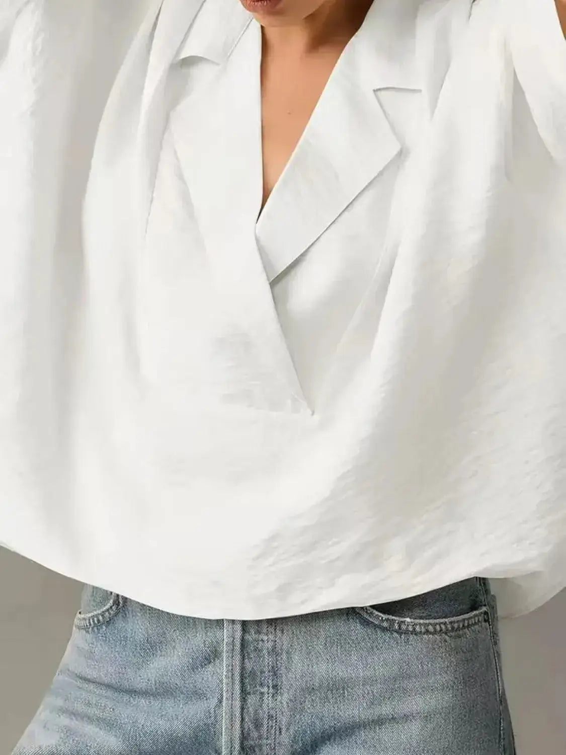 Collared Neck Half Sleeve Blouse - Clothes For Her Online Store