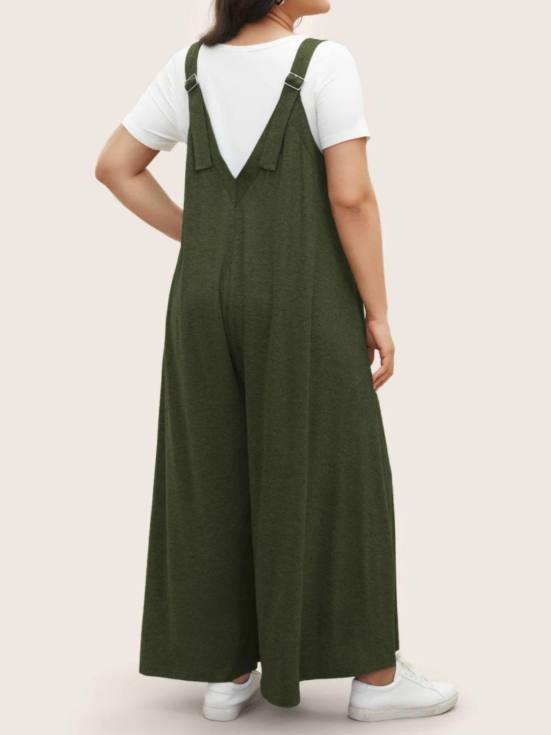 Full Size Pocketed Wide Leg Overalls - Clothes For Her Online Store