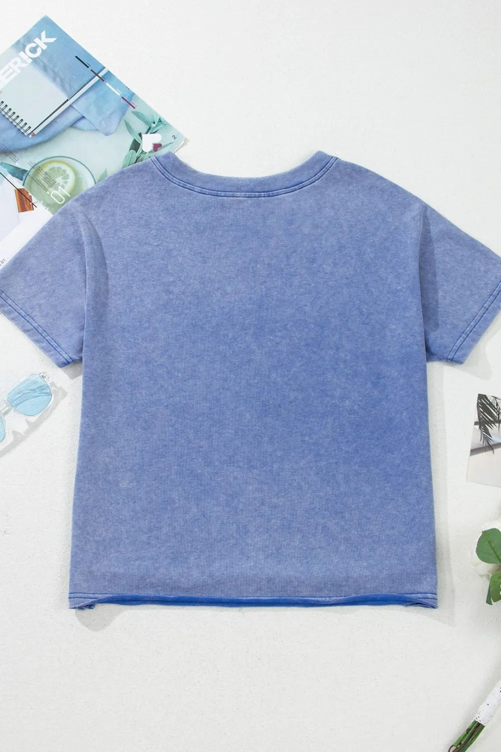 USA Patch Mineral Wash Notched T Shirt