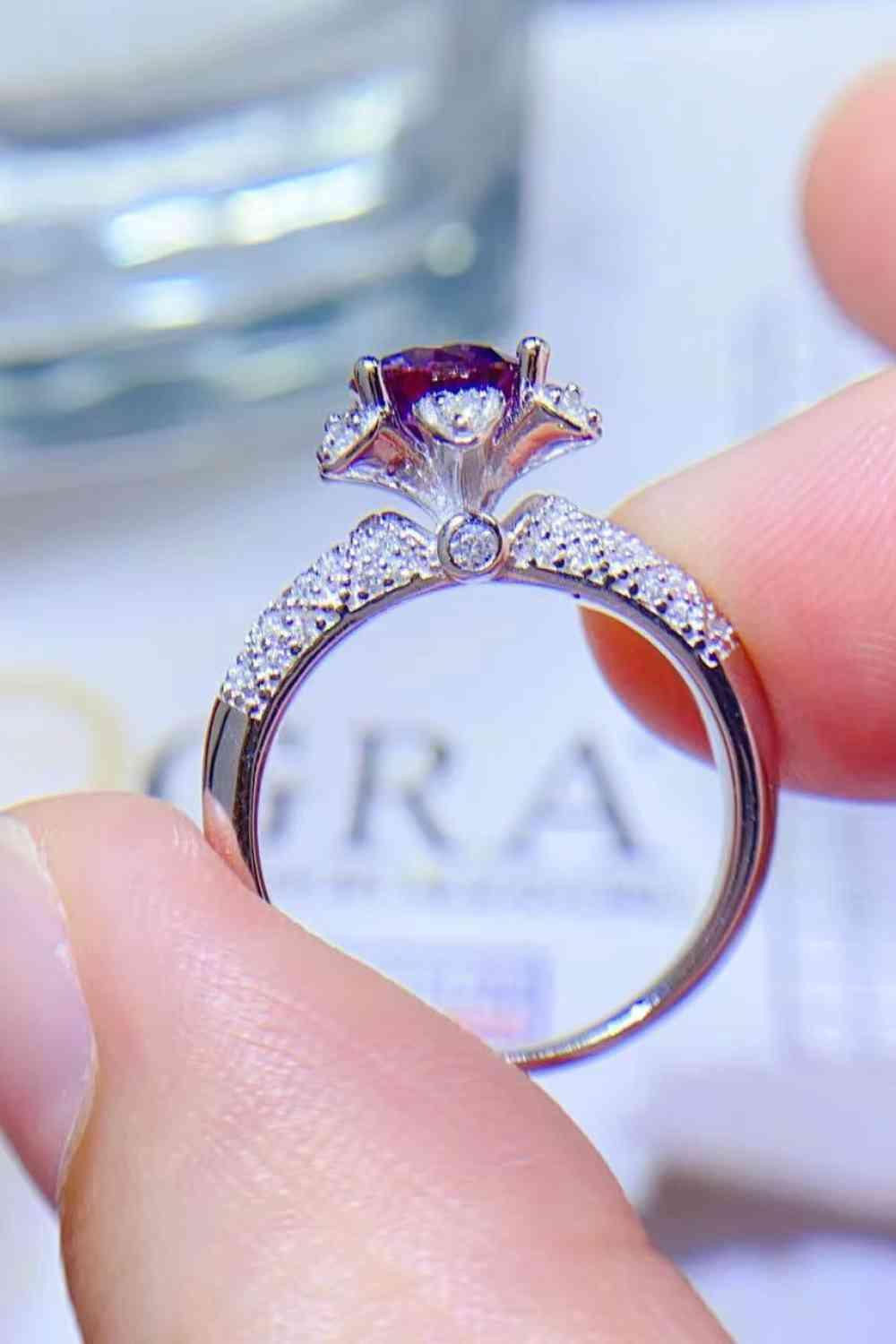 1 Carat Moissanite 925 Sterling Silver Ring - Clothes For Her Online Store