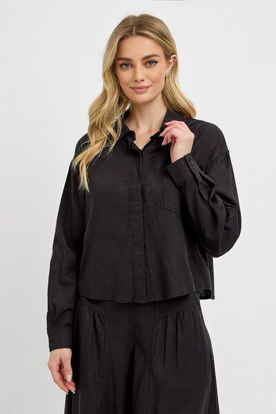 RISEN Button Down Long Sleeve Shirt - Clothes For Her Online Store