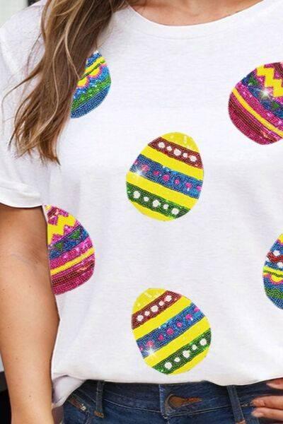 Plus Size Easter Round Neck Short Sleeve T-Shirt - Clothes For Her Online Store