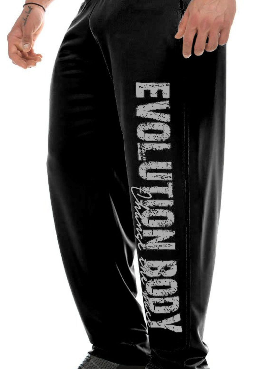 Men's Letter Elastic Waist Active Pants