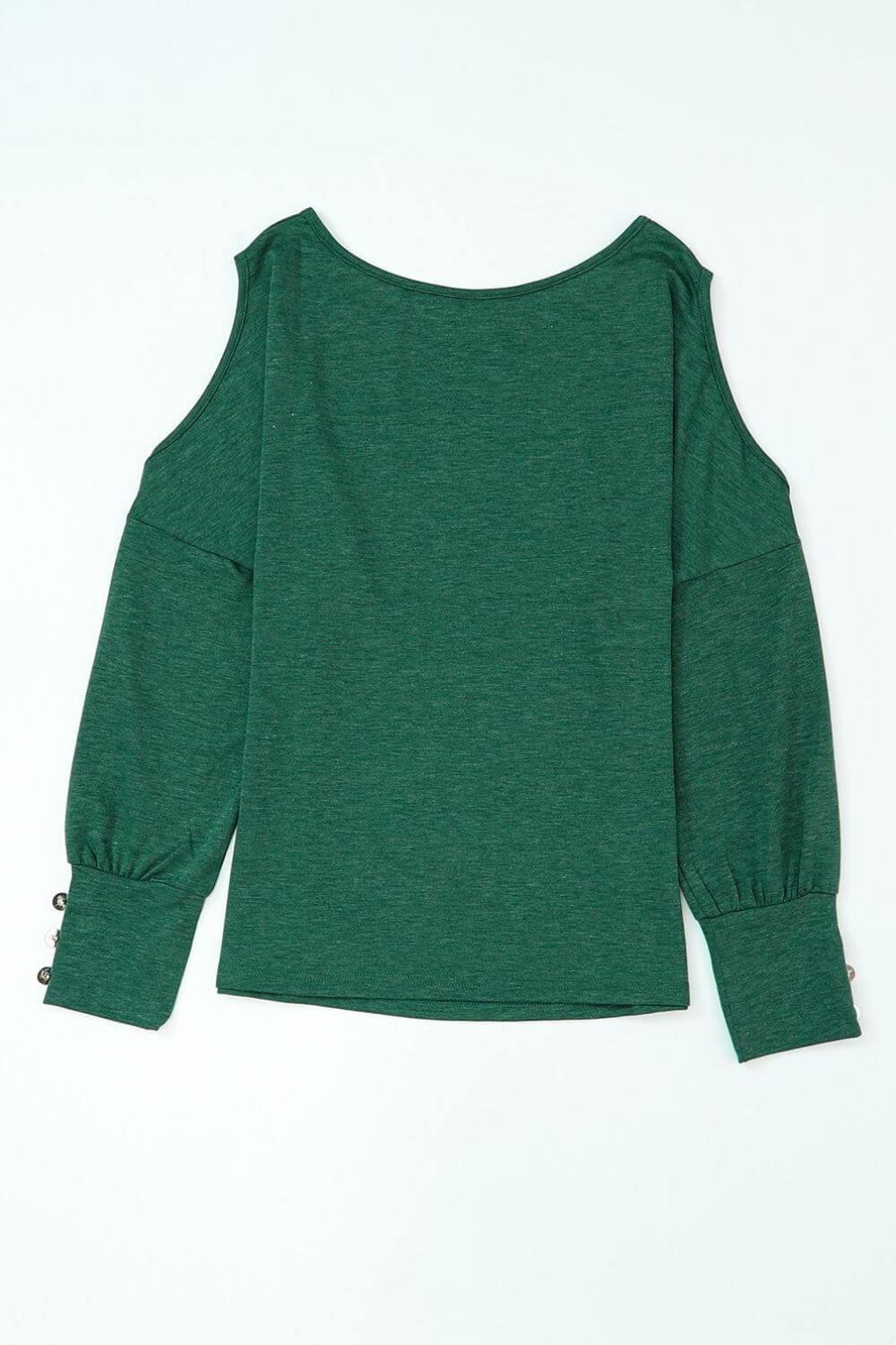 Cutout Round Neck Long Sleeve Top