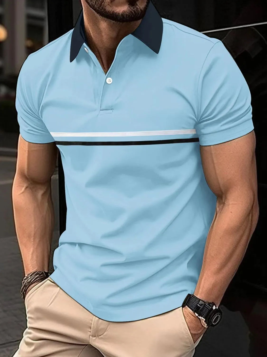 Men's Full Size Collared Neck Short Sleeve Polo Plus Size