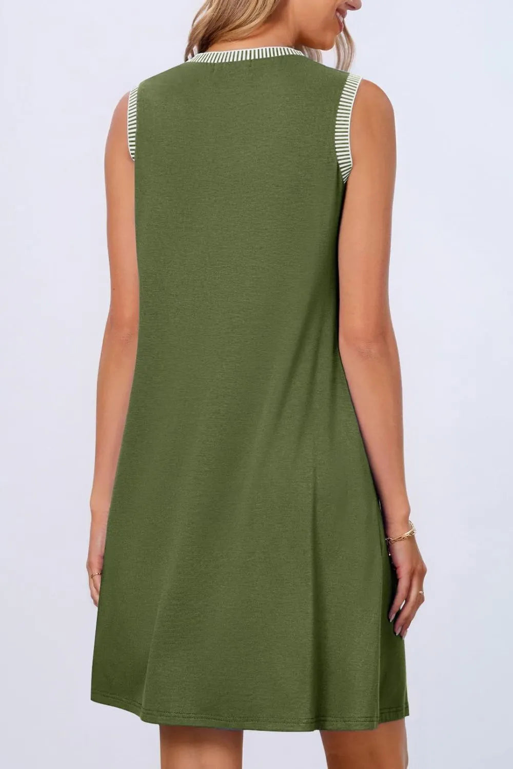 Round Neck Sleeveless Mini Tank Dress