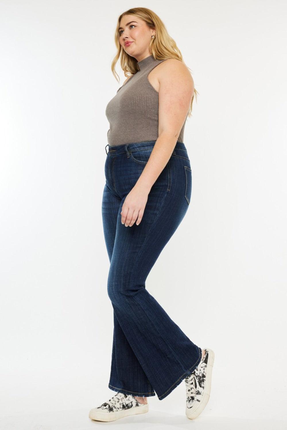 Kancan Full Size Mid Rise Flare Jeans - Clothes For Her Online Store