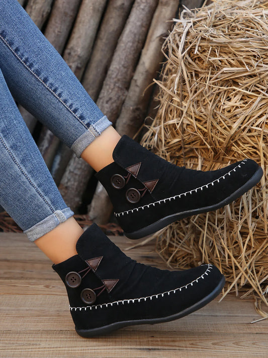 Round Toe Western Ankle Boots