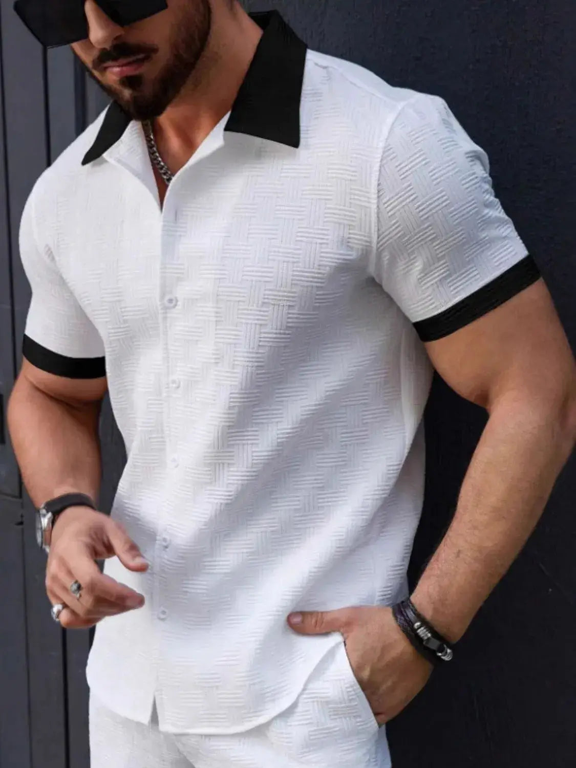 Men's Button Up Short Sleeve Shirt
