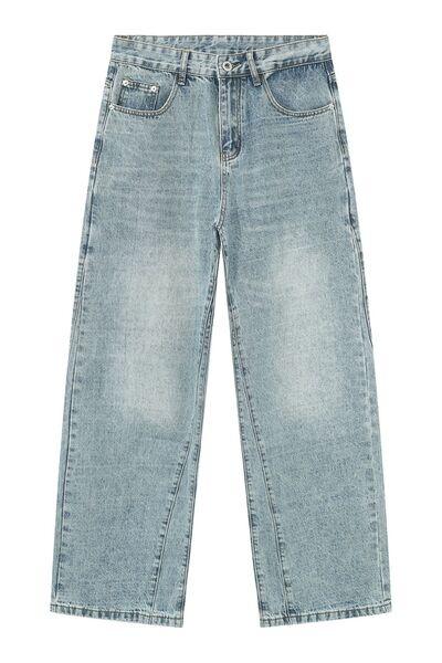 Mid Rise Jeans with Pockets - Clothes For Her Online Store
