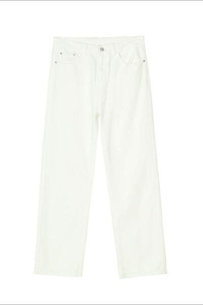 Straight Leg Jeans with Pockets - Clothes For Her Online Store
