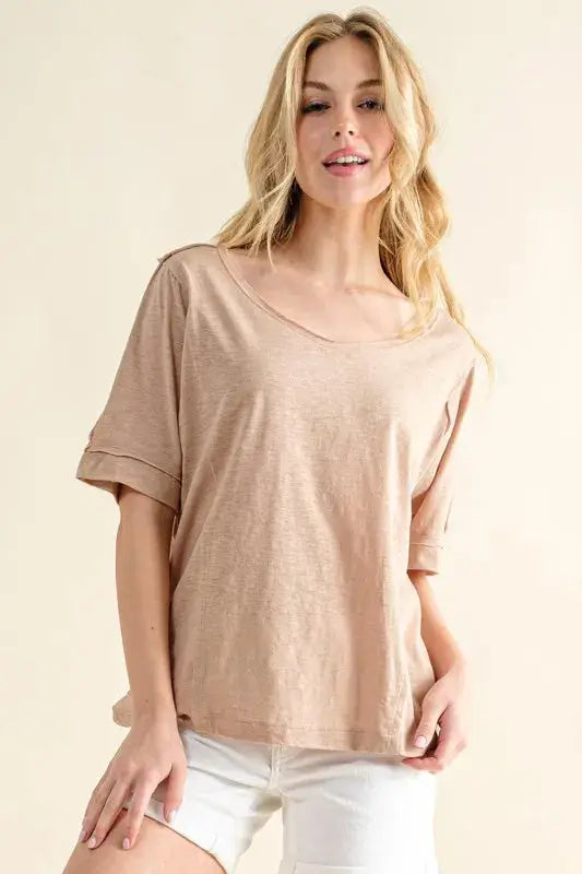 And The Why Vintage Slub Round Neck T-Shirt