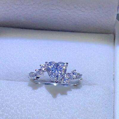 1 Carat Moissanite 925 Sterling Silver Ring - Clothes For Her Online Store