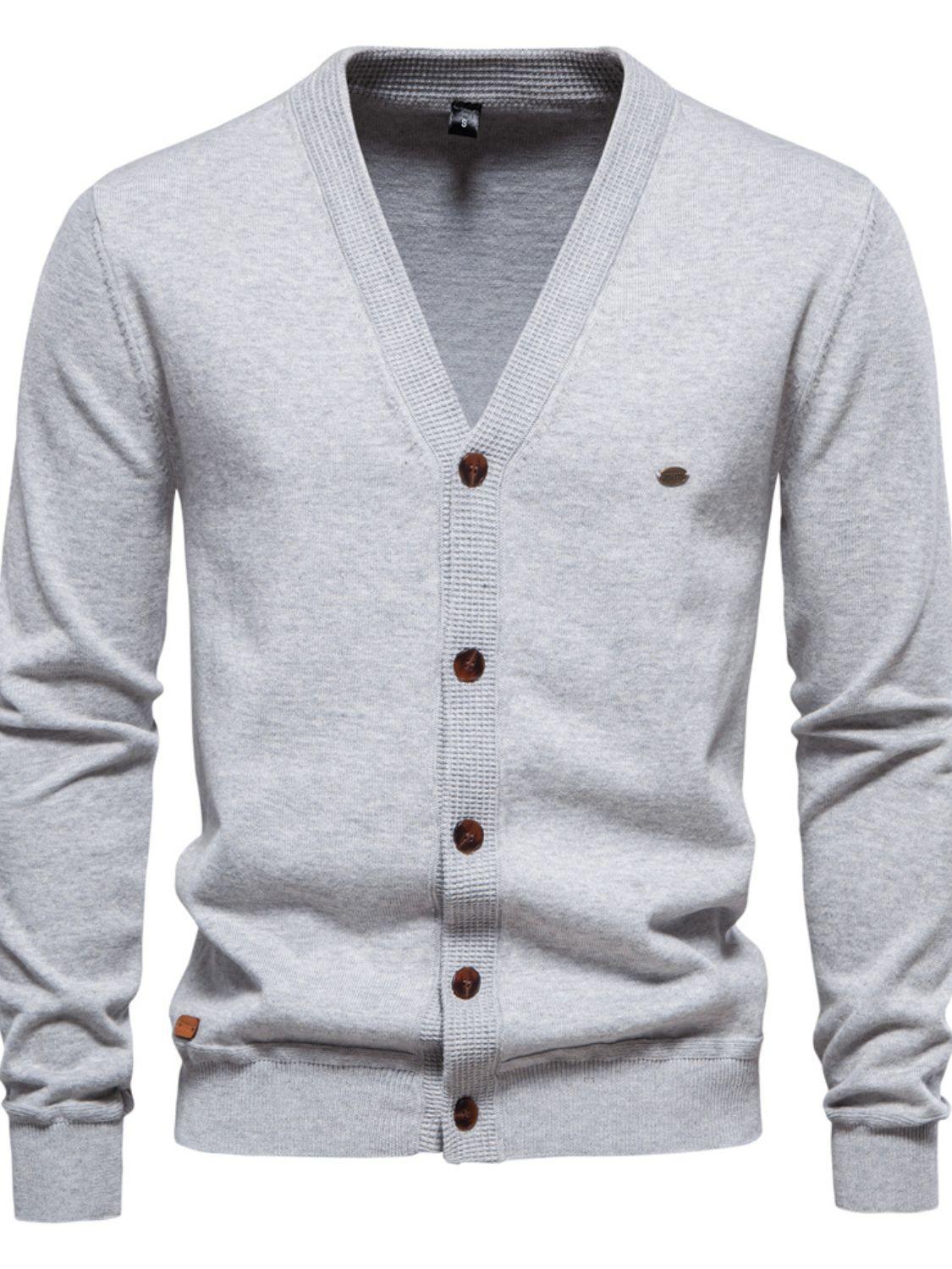 Men's Button Down V-Neck Cardigan - Clothes For Her Online Store
