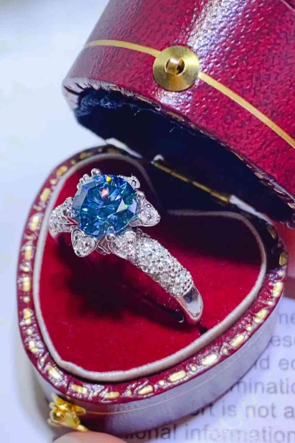 1 Carat Moissanite 925 Sterling Silver Ring - Clothes For Her Online Store