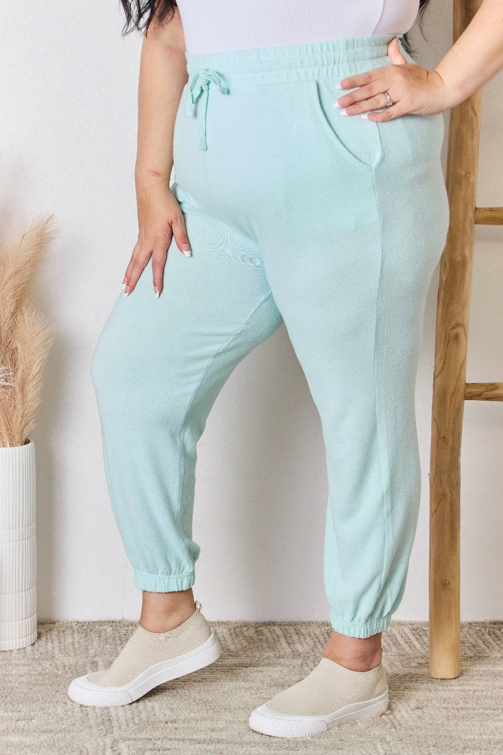 RISEN Full Size Drawstring Ultra Soft Knit Jogger - Clothes For Her Online Store
