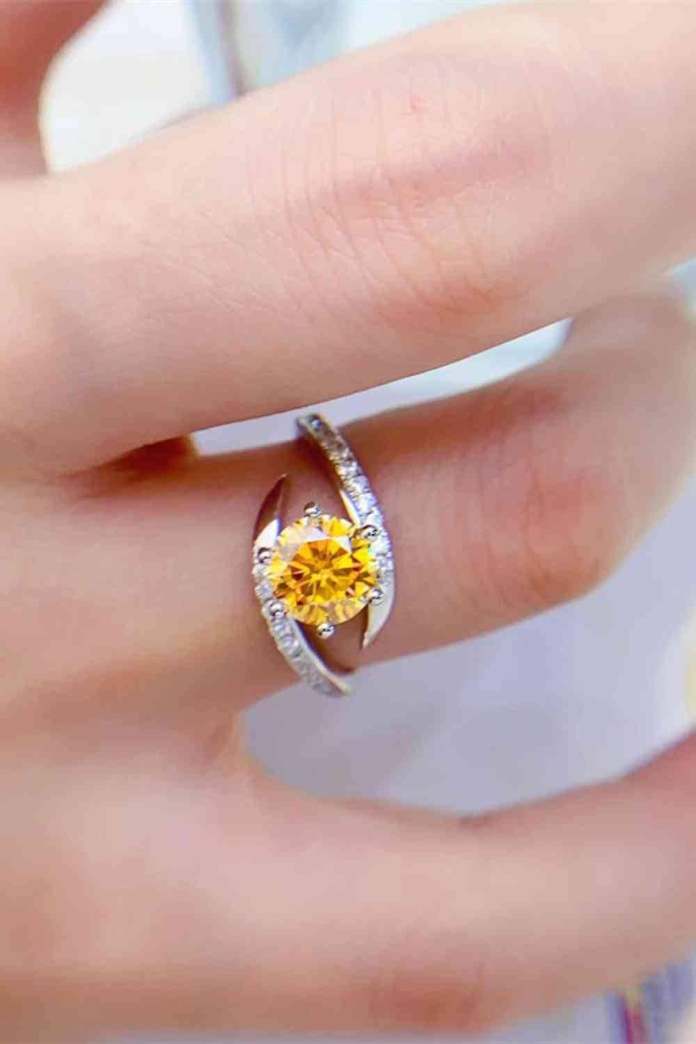 1 Carat Moissanite 925 Sterling Silver Ring - Clothes For Her Online Store