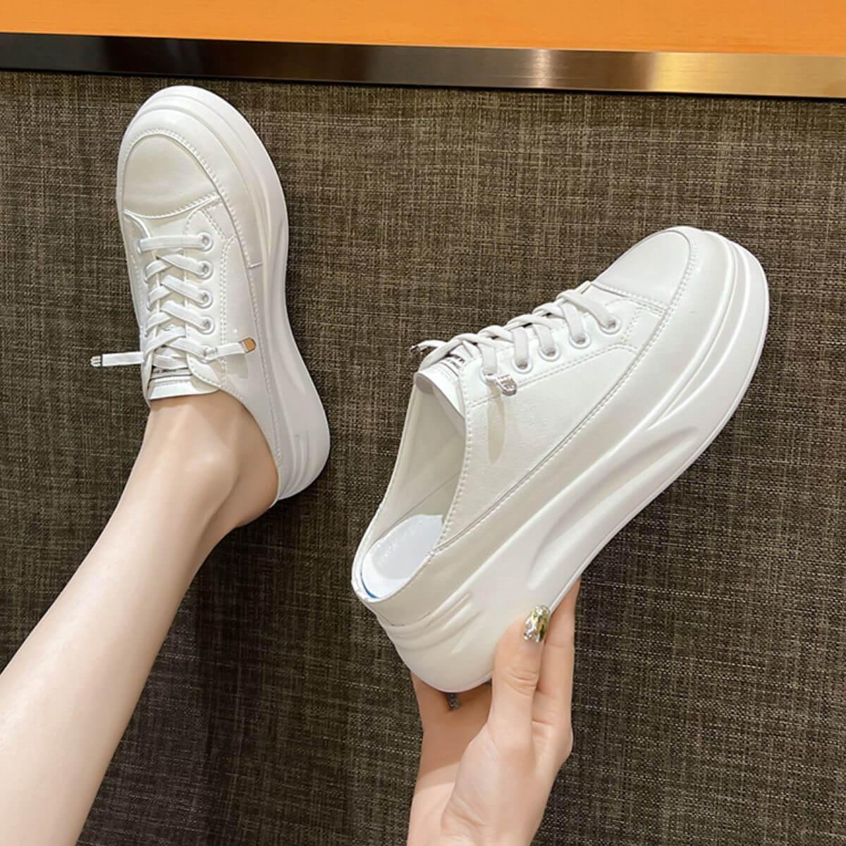 Round Toe Platform Slip On Sneakers