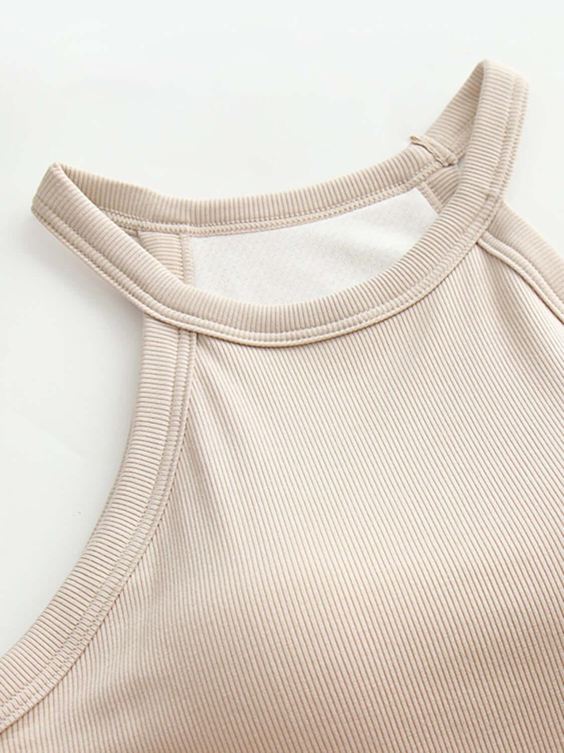 Grecian Neck Tank With Chest Pads