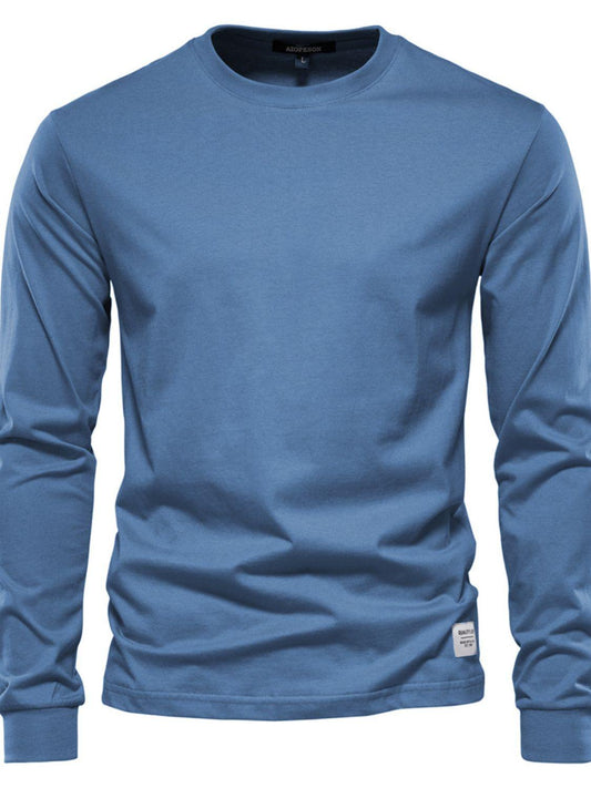 Men's Full Size Round Neck Long Sleeve T-Shirt Plus Size - Clothes For Her Online Store