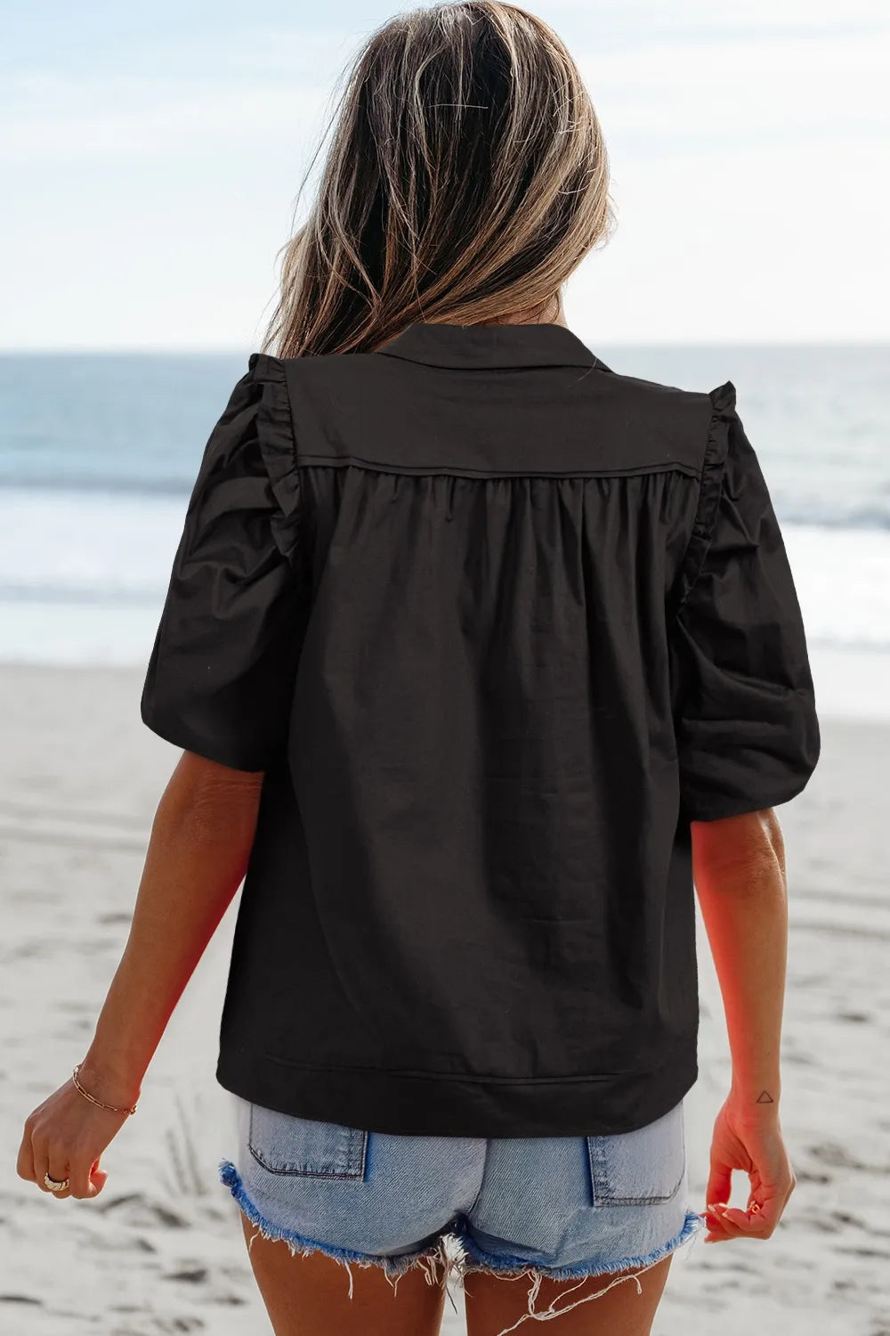 Puff Sleeve Button Down Shirt